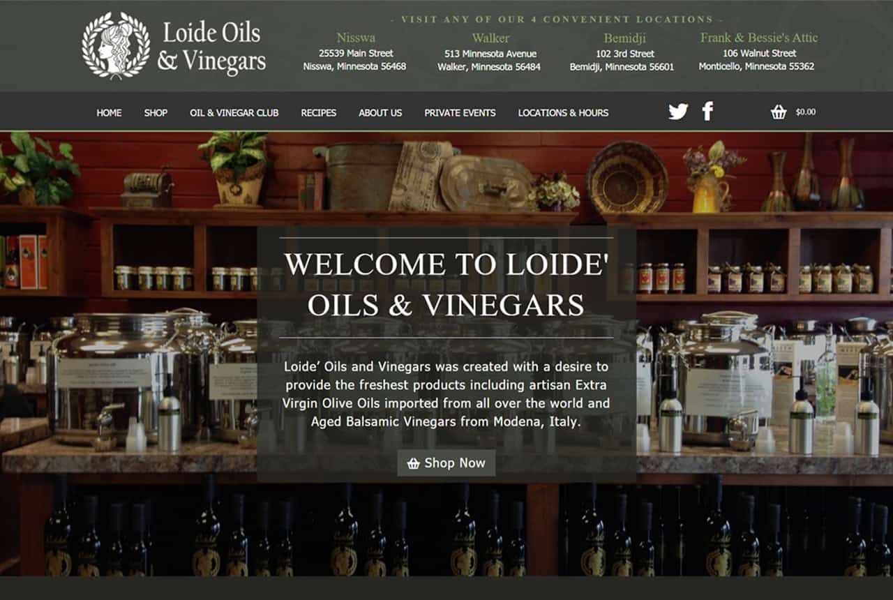 Loide&apos; Oils &amp; Vinegars Website